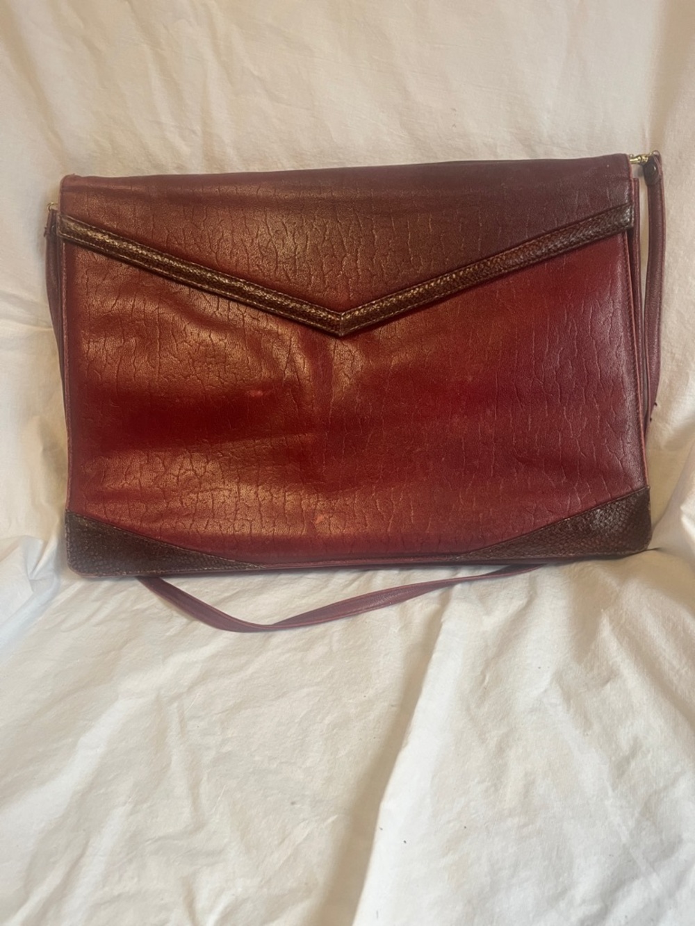 BOGO Vintage AMIQ Envelope Crossbody Bag in Deep Burgundy